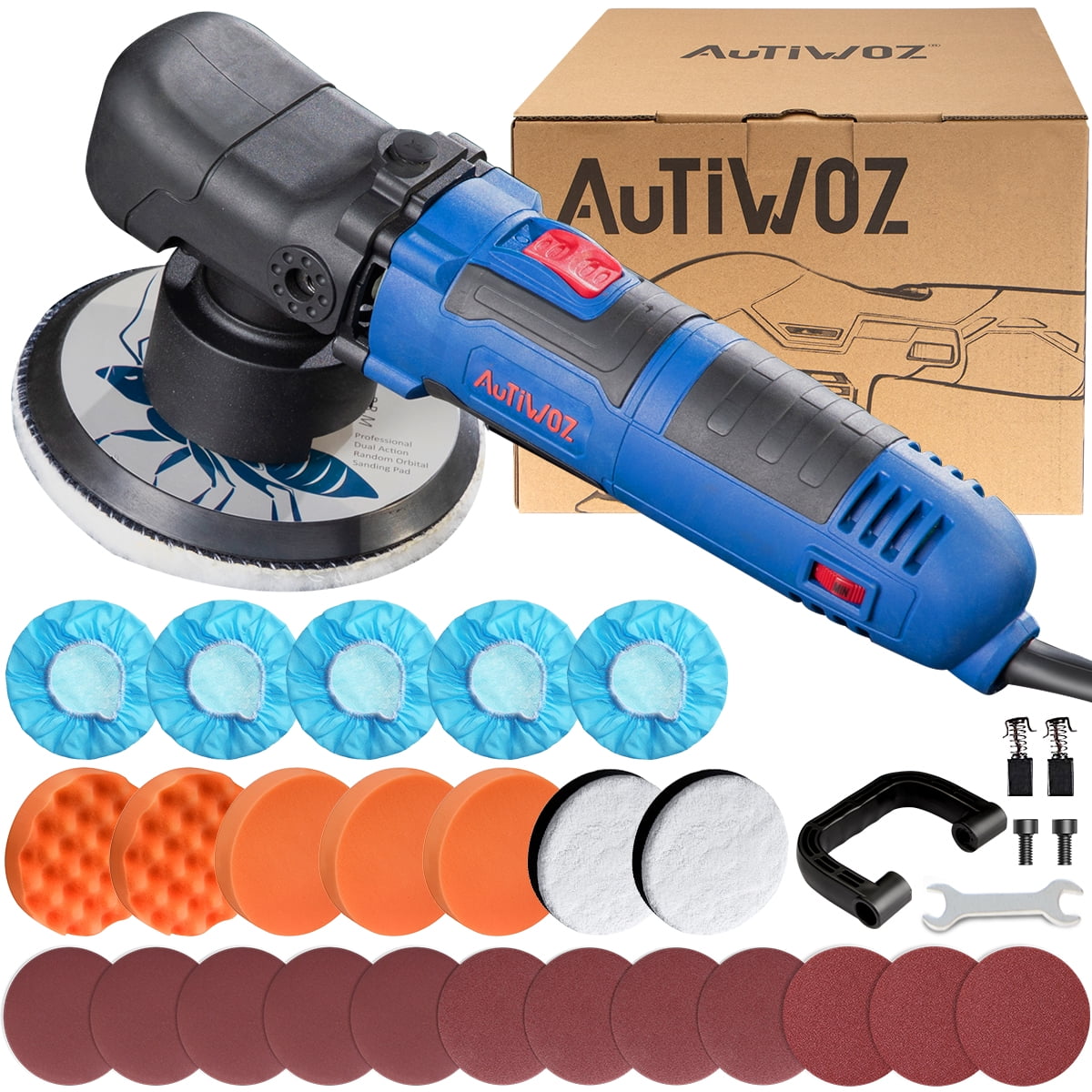 Wizards Car Buffers and Polishers Kit with 21 mm HD Big Throw - Ergonomic  Design Dual Action Orbital Polisher and Car Scratch Remover - Car Detailing