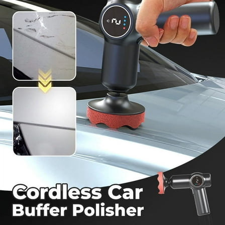 Car Polisher Kit | Cordless Car Buffer with 2 x 2000mAh Rechargeable Batteries | 2-Speed Adjustment | 3 Polishing Pads – Waxing, Detailing, Scratch Removal | 80W Motor | Multi-Surface Use