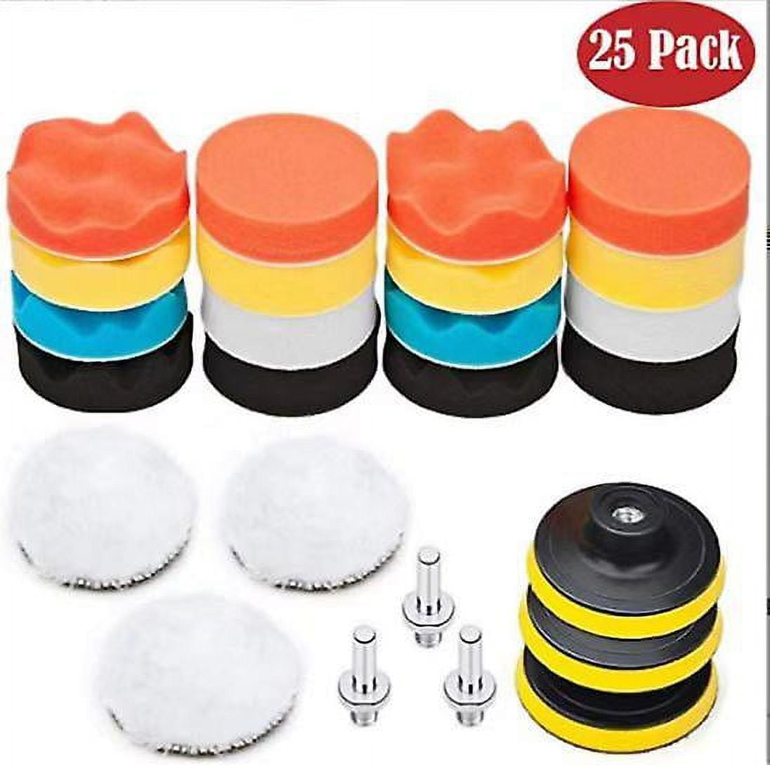 Car Polishing Pads For Drill - 25pcs Buffer Drill Attachment Works With M10 Drills, Cordless Screwdrivers And Polishing Machines - Assorted Levels Of