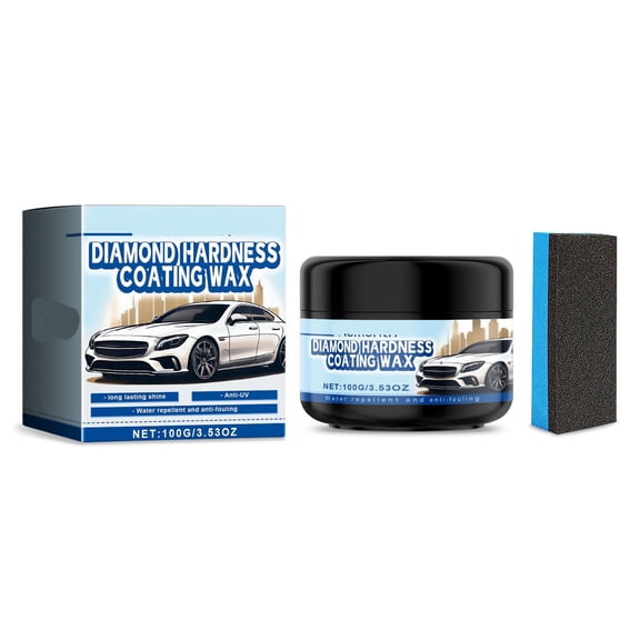 Car Polishing Wax with Crystallization Technology for Scratch Repair Gloss Enhancement Waterproof Sunscreen Protection Long Lasting Shine Includes Cleaning Brush