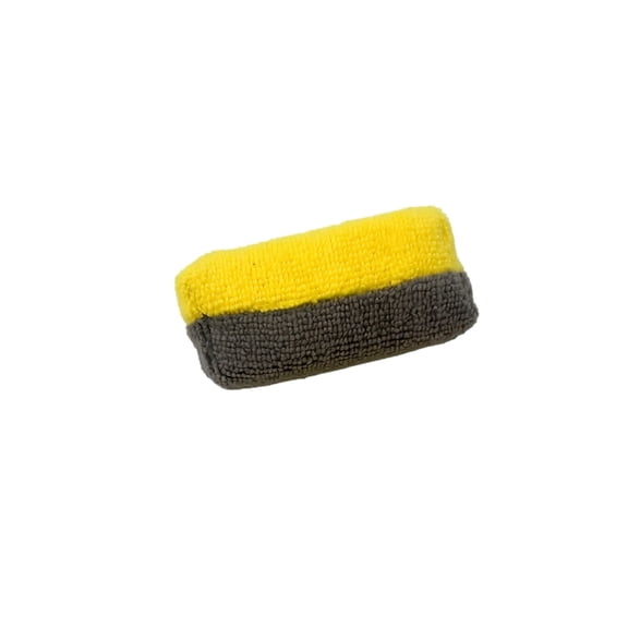 Car Polishing Wax Sponge Pad, Yellow High Density Soft Microfiber Surface, 1 Pack Square Handheld Cleaning Sponge Eraser, Auto Detailing Scrub Tool for Car Surface Paint Coating Waxing Polishing Dust