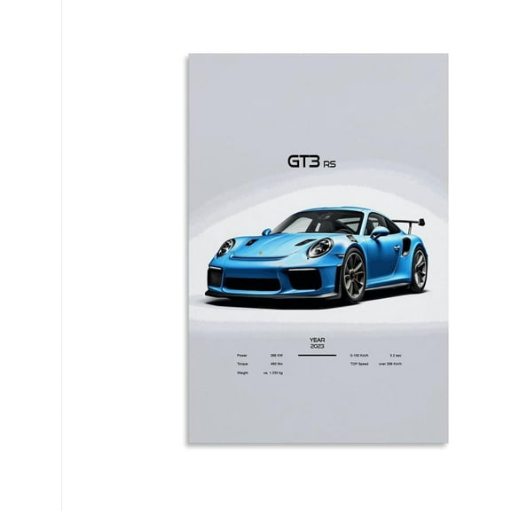 Car Poster 911 GT3RS Posters Racing Car Wall Art Vintage Car Posters For Men Car Art Prints 911 Canvas Framed Unframe-style 16x24inch(40x60cm)