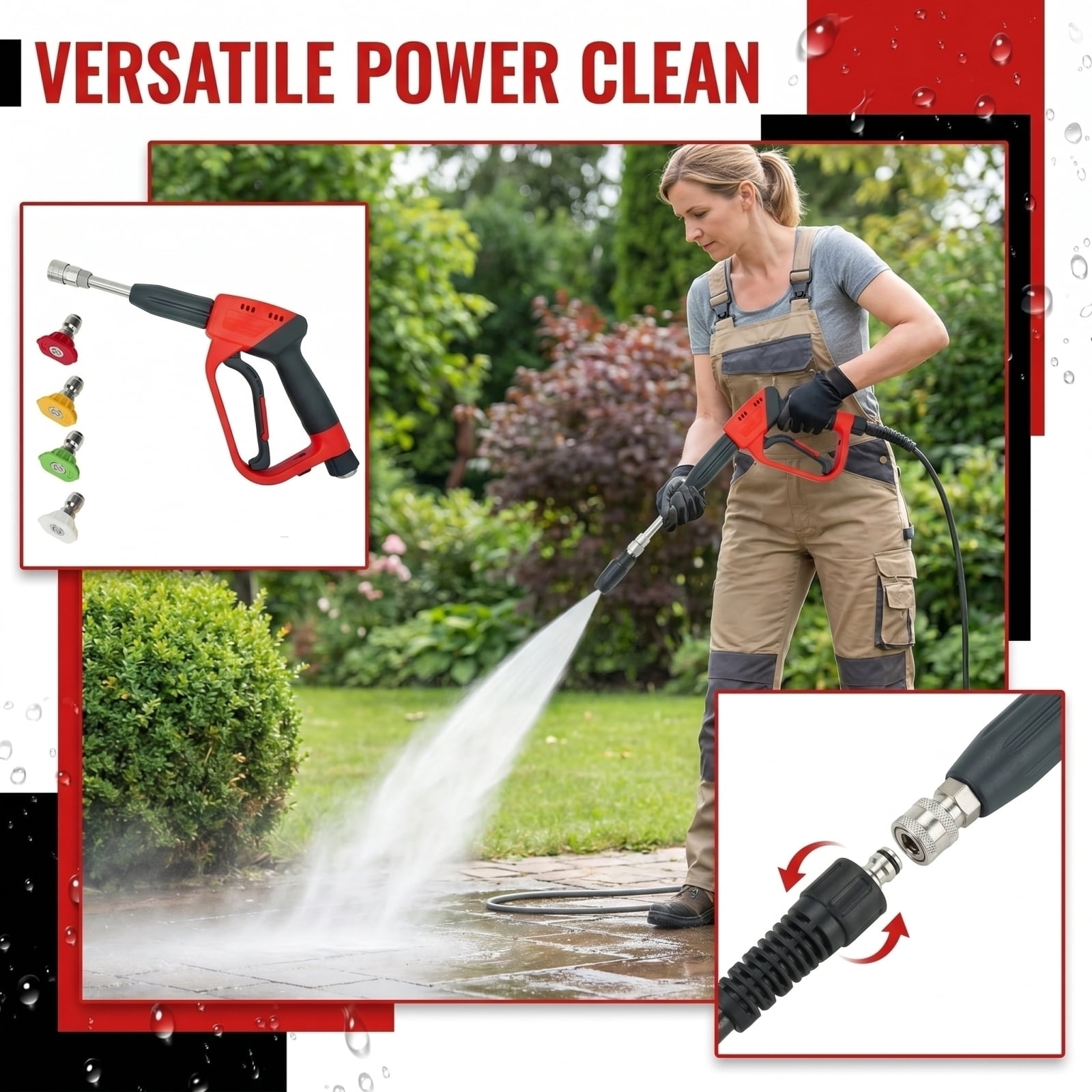 Car Power Cleaner Machine, Portable High Pressure Car Wash,Handheld Power Washer, with 360° Rotating, Effortless Dirt & Stain Removal