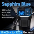 thumbnail image 1 of Car Power Inverter 12V 24V to 220V Multi Function Converter Portable Charger Adapter Overload Protection for Truck Vehicle Camping Emergency Electronics, 1 of 5