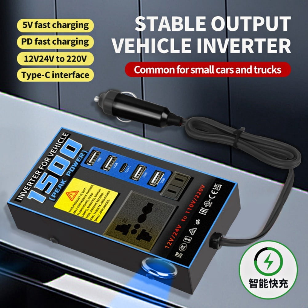 Car Power Inverter 12V 24V To 110V 220V For Smartphones Laptops And More
