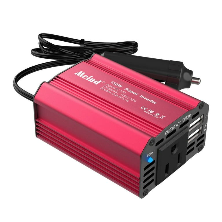 Car Power Inverter - 150W Power Inverter,DC 12V to 110V AC Car 
