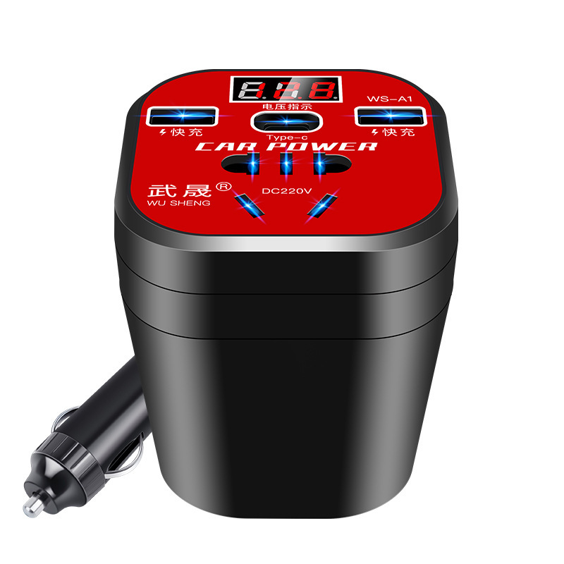 Car Power Inverter 24V 12V 220V 120W Led Display 3 Lighter Ports USB Cigarette Fonte QC3.0 220 + Inversor V Automotiva 12V S9P1