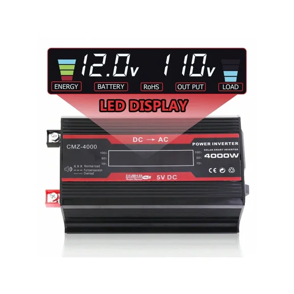 Car Power Inverter 3000W/5000W/6000W 12V To 110V Car Power Converter With USB Inverter For Phone, Laptop And Other Devices