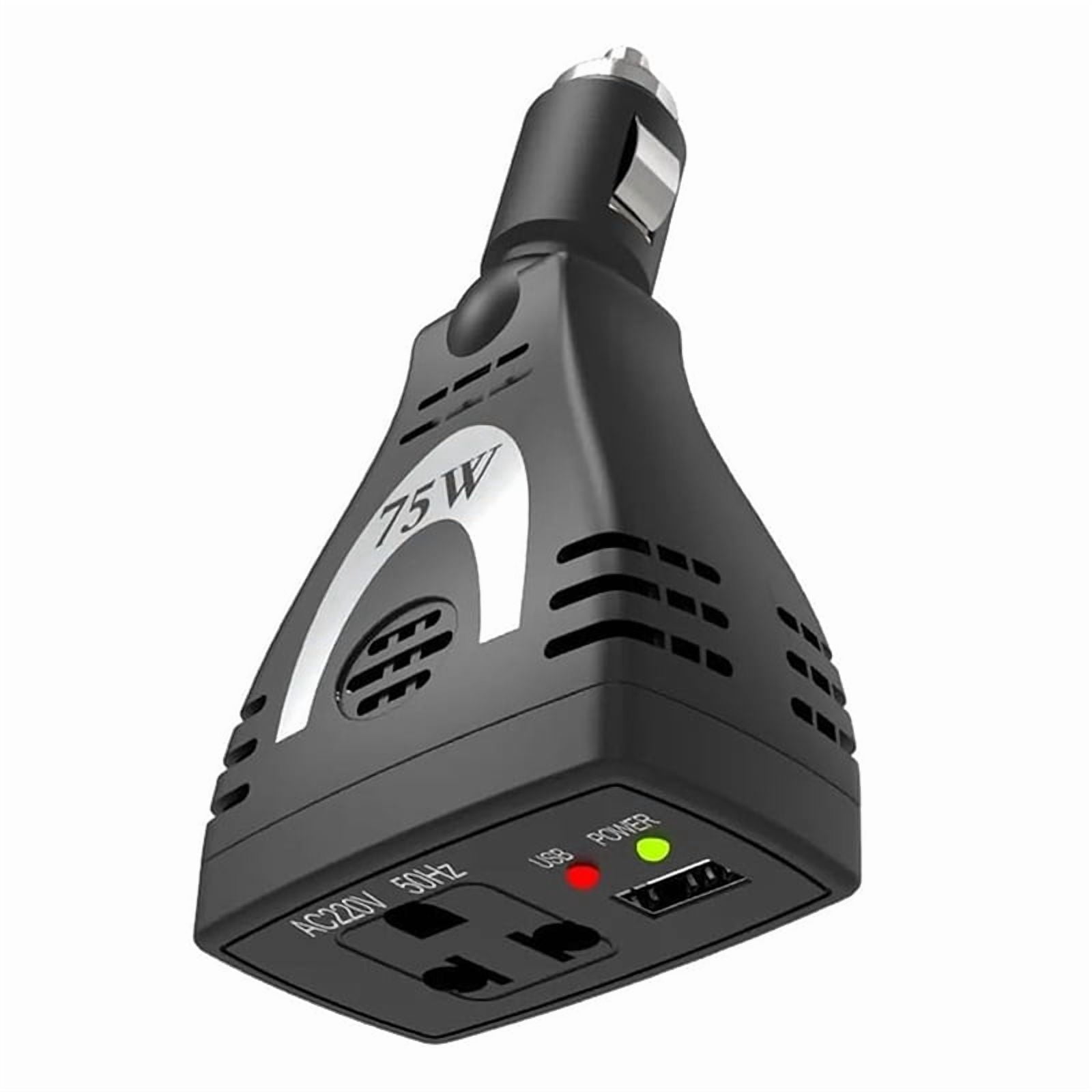 Car Power Inverter 75W DC12V to AC220V USB Charger 5V/2.4A Universal Socket 150W 1-Pack