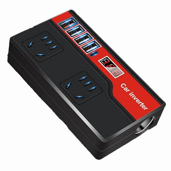 Car Power Inverter DC 12V/24V to AC 220V Auto Power Converter 2000W with 4USB Ports Digital Display Car Power Adapters,A