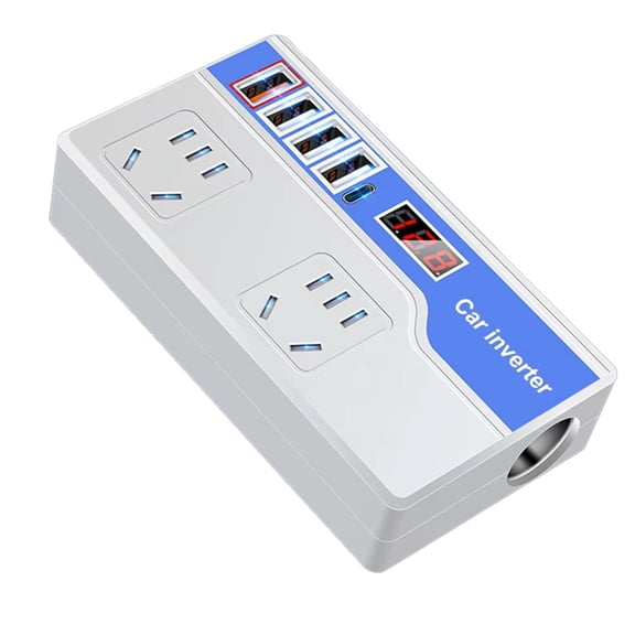 Car Power Inverter DC 12V/24V to AC 220V Auto Power Converter 2000W with 4USB Ports Digital Display Car Power Adapters,B