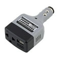 thumbnail image 1 of Car Power Inverter DC to AC Converter 150W with 2 AC Outlets and 2 USB Ports, 12V to 110V/120V Voltage Transformer for Camping Travel, 1 of 7