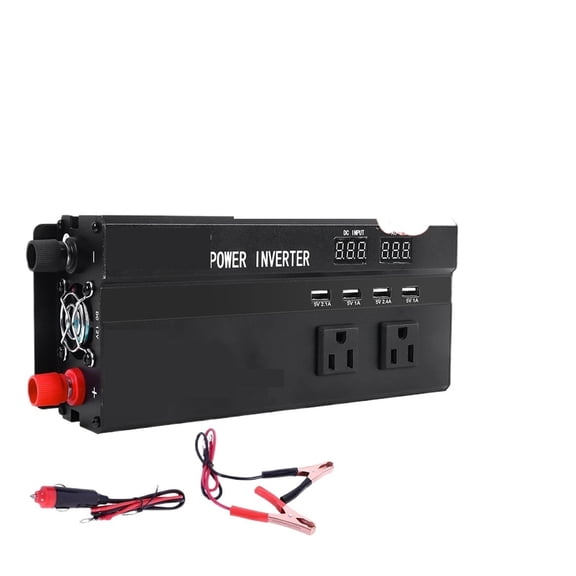 Car Power Inverter Pure Sine Wave DC 12V To AC 110 V 6000W Solar Power Converter LCD