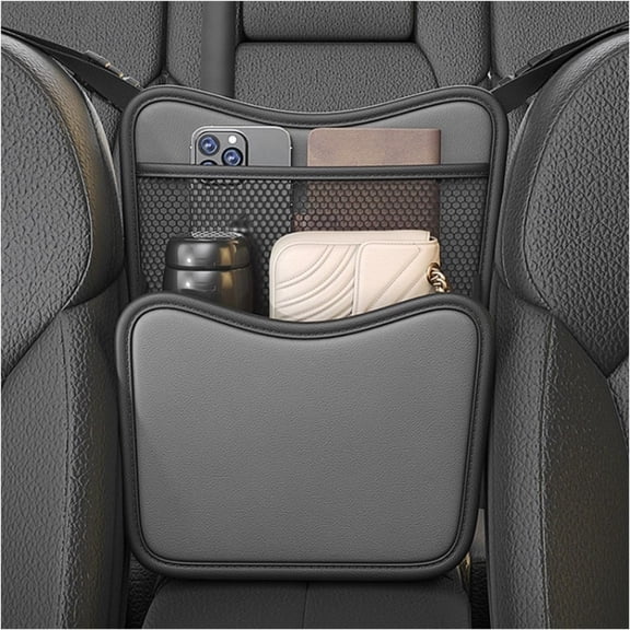Car Purse Handbag Holder Between Seat, Car Organizer Storage,  PU Leather Auto Handbag Holder for Document Phone Storage