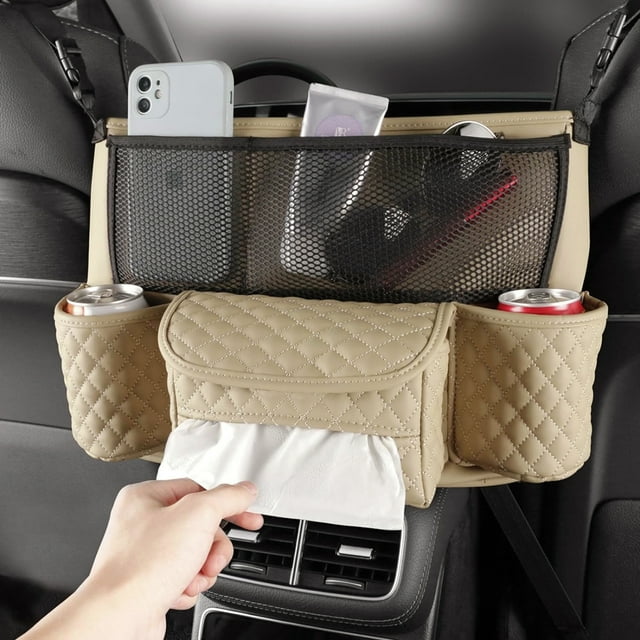 Car Purse Handbag Holder Between Seat, MultiPocket Car Seat Organizer