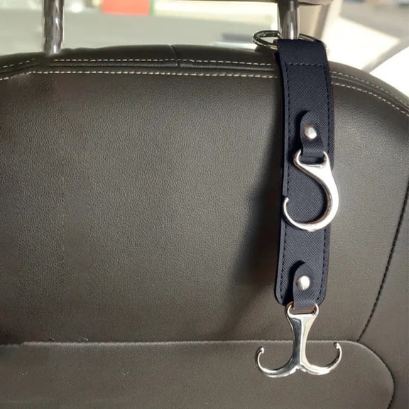 Car Purse Hooks, 3 in 1 Multifunctional Upgraded Car Seat Headrest Hanger Hook, Universal Auto Seat Back Organizers for Hanging Grocery Bag Umbrella Hangbag, Car Accessories (Light Brown)