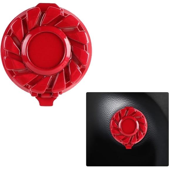 Car Push to Start Button Cover, Zinc Alloy Auto Interior Ignition Key Switch Decal Car Engine Start Stop Button Cover Protective Sticker, Anti-Scratch Decoration Ring for Cars (Red)