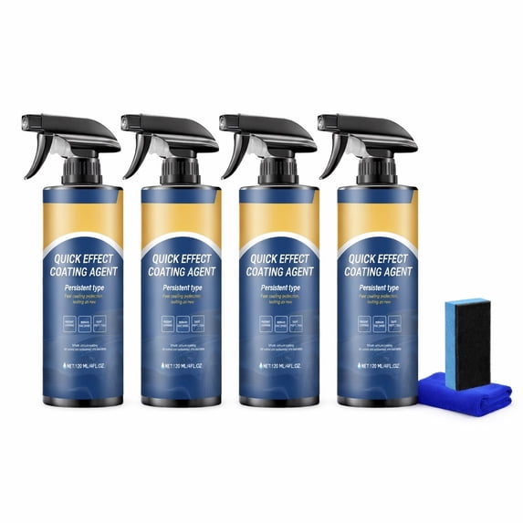 Car Quick Effect Nano Coating Spray for Shine & Protection – Multi-Surface Vehicle Spray with Microfiber Cloth & Sponge