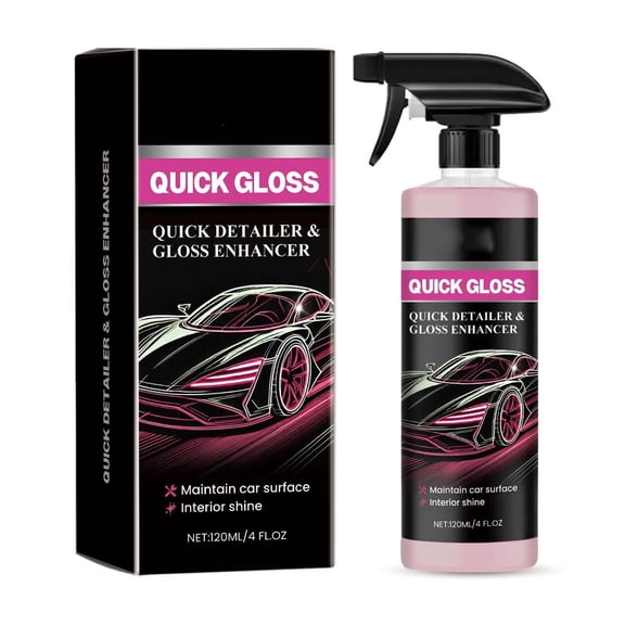 Car Quick Gloss Detailer Spray, Exterior & Interior Gloss Enhancer, Long-Lasting Paint Protection & Waterproof Coating,4 fl oz