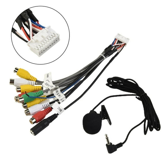 Car RCA Cable Aux-in Adapter Pure Copper Replacement With MIC 20 Pin Plug
