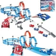 thumbnail image 1 of Toy Car Race Track Set with 4 High-Speed Slot Die-Cast Race Cars, 360°Loops, Turns and Crossover Racing Game Circular Overpass Track Gifts Birthday Toys for Boys Kids Girls Age 6 7 8-12, 1 of 7