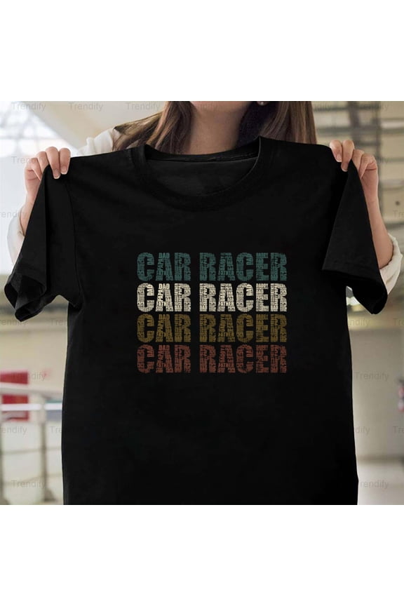 Car Racer Dad Funny Car Lovers Gift Papa Fathers Day Retro Vintage Graphic Unisex T-Shirt Y1671, Up to Size 5XL