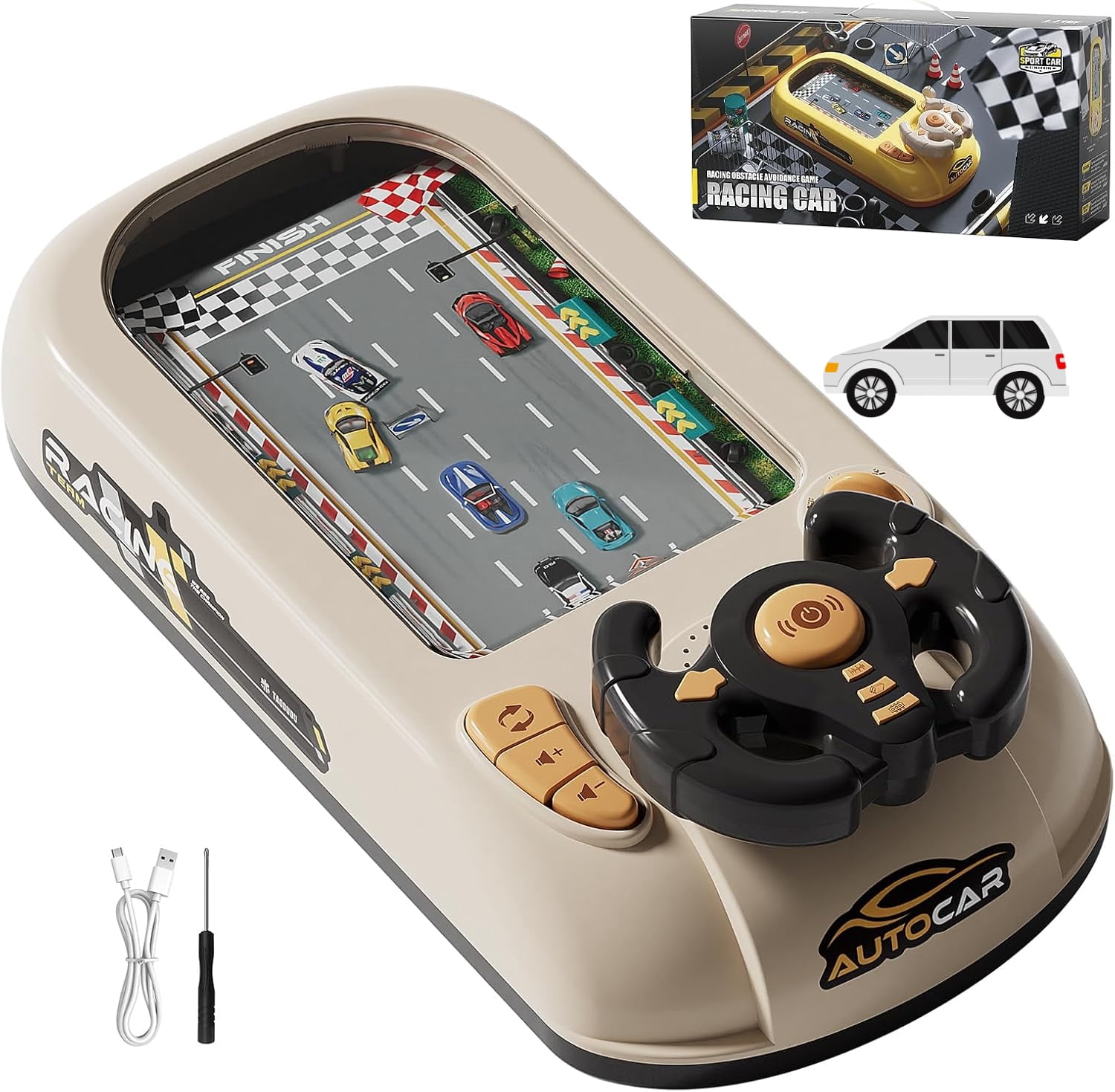 Car Racing Adventure Toy with Steering Wheel, Steering Wheel Toy with ...