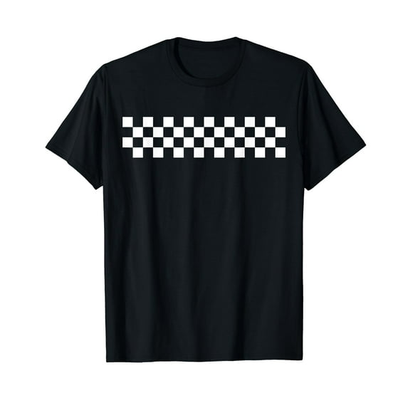 Car Racing Checkered Finish Line Flag Automobile Motor Race Black T-Shirt