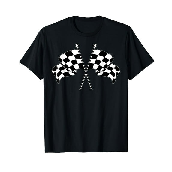 Car Racing Checkered Finish Line Flag Automobile Motor Race Men Vintage Mystery T-Shirt