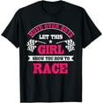 thumbnail image 1 of Car Racing Checkered Flag Automobile Female Motor Racer T-Shirt, 1 of 3