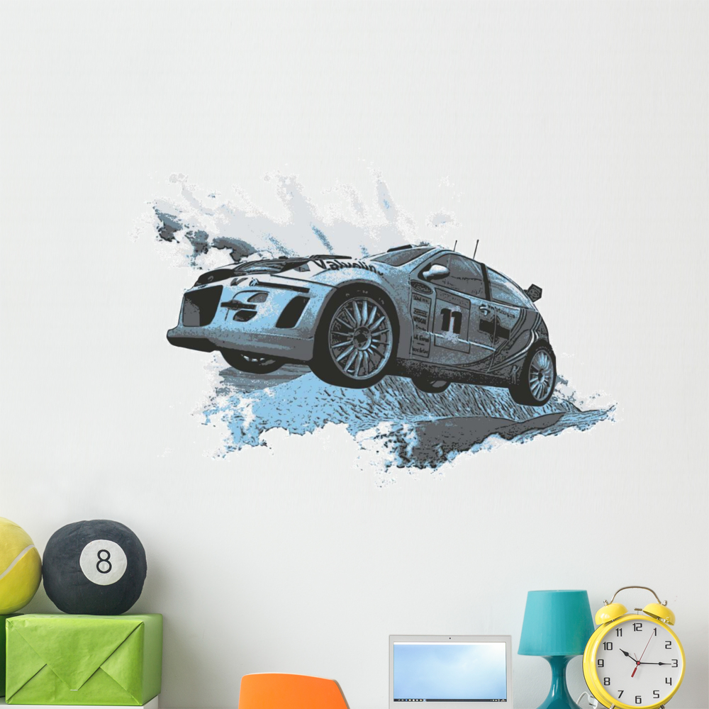 Wall Paper Sticker Racing Car Racing Wall Decal by Wallmonkeys Peel and Stick Graphic (48 in W x ...