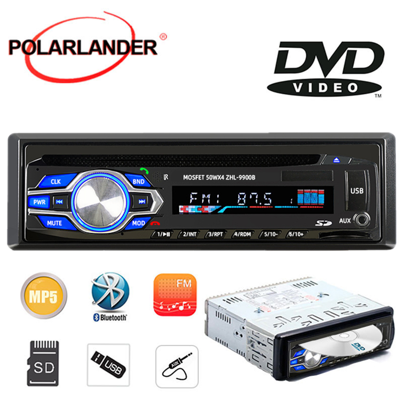 Car Radio 1 Din Car Auto Audio Stereo Bluetooth Builtin AUX Support USB MP3 DVD/CD/SD/FM Radio