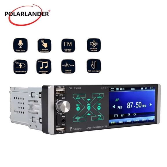 Car Radio 1 Din MP5 4.1 Inch Bluetooth 4.2 Mirror Link Smart AI Voice Capacitive Screen Player Artificial Intelligence Touch