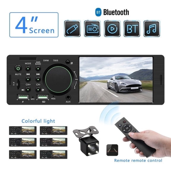 Car Radio 1 din Car Audio Car Stereo Autoradio MP5 Bluetooth Hands free Radio Car FM TF/USB/AUX Support Rear view Camera