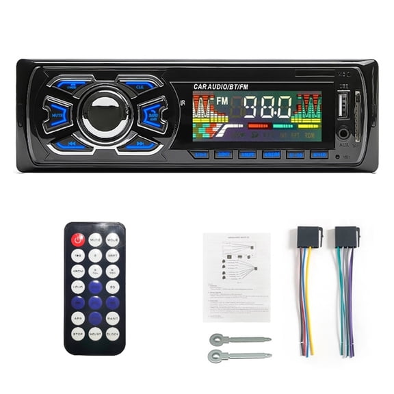 Car Radio 1din Bluetooth Stereo MP3 Player FM Receiver 12V Support Phone Charging AUX/USB/TF Card In Kit ,Longer Watching Time