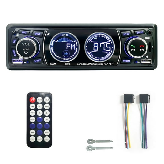 Car Radio 1din Bluetooth Stereo MP3 Player FM Receiver 60Wx4 Support Phone Charging AUX/USB/TF Card In Kit ,Stereo Loud Volume