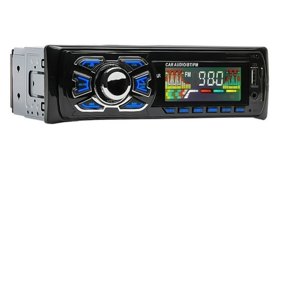 Car Radio 1din Stereo Receiver Bluetooth Audio MP3 Player FM 12V ISO Port Remote Control AUX/USB/SD Card In Dash Kit ,High Volume Speakers