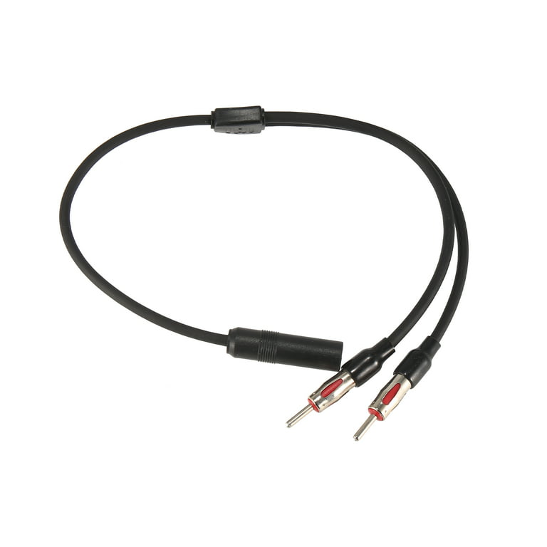 Car Radio Auto Antenna Splitter 1 Female to 2 Male Aerial Plug Cable FM AM  Stereo Audio Y Shape Extension 40-UV44