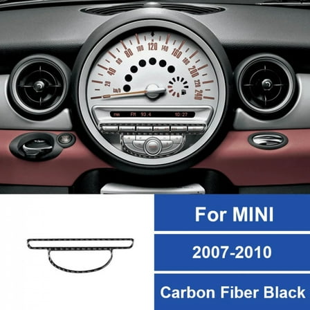 Car Radio Button Frame Carbon Fiber Sticker For MINI Cooper R55 R56 R57 2007-2010 Accessories.