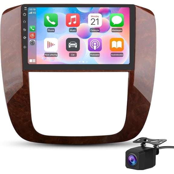 Car Radio for Chevy Silverado Tahoe Suburban GMC Yukon Sierra 2007-2013: 9" IPS Touch Screen Stereo Build-in GPS Wireless CarPlay Android Auto Backup Camera/DSP/SWC 5G WiFi FM