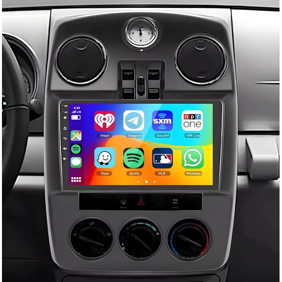 Car Radio for Chrysler PT Cruiser 2006-2010 with Wireless Apple CarPlay/Android Auto, 9” IPS Touch Screen Stereo Support GPS Navi WiFi HiFi Mirroring AirPlay SWC