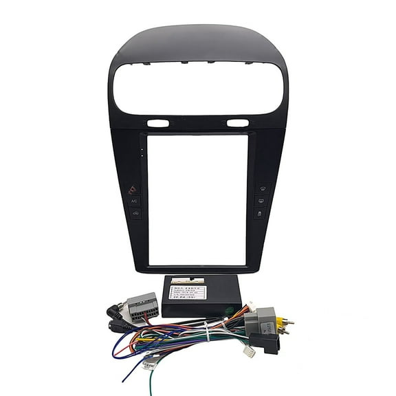 Car Radio Dashboard Frame with Button and Wire Harness for DODGE JOURNEY for FAIT FREEMONT 2012-2020 Modification Replacement-black
