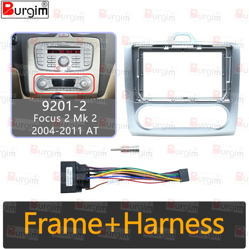 Car Radio Fascias Frame For Ford Focus 2 Mk 2 2004-2011 9 inch Stereo ...