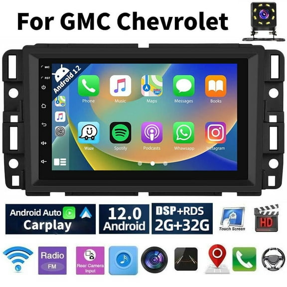 Car Radio For Chevrolet Gmc Android 13 Car Navigation 7-Inch Built-In Carplay + Android Auto Touch Screen SWC FM BT GPS Navi