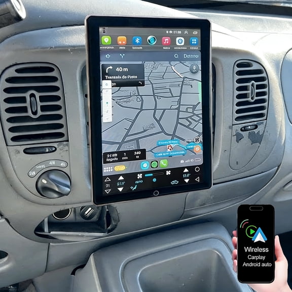 Car Radio for Ford F150 1997-2004, for Chevrolet Tahoe Tahoe Suburban GMC Yukon 2007-2014 with Wireless Carplay/Android Auto, 10" Car Stereo with Bluetooth GPS FM/RDS WiFi AHD Backup Camera