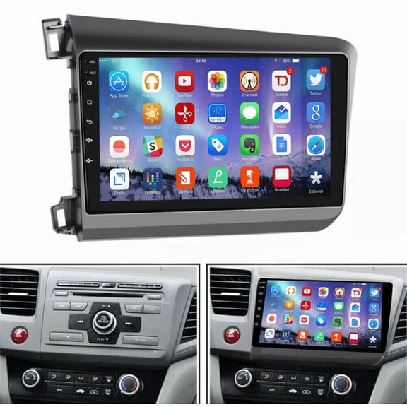 Car Radio for Honda Civic 2012-2015 with Wireless Carpaly & Android Auto,9 Inch IPS Touch Screen Car Stereo with GPS Navigation/Bluetooth/FM/Backup Camera/WiFi/SWC/HiFi