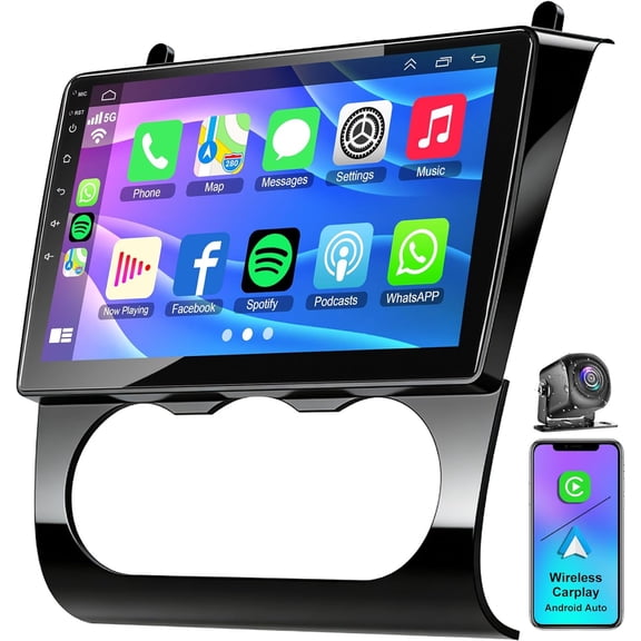 Car Radio for Nissan Altima 2008 2009 2010 2011 2012 Wireless Apple CarPlay Android Auto, 9 Inch Touch Screen for Altima Android Head Unit BT WiFi GPS Navi FM DSP Mirror Link SWC Rear Camera