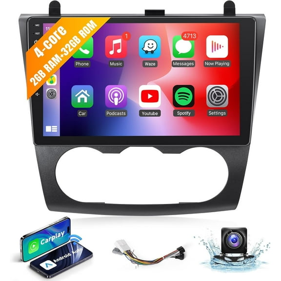 Car Radio for Nissan Altima 2008 2009 2010 2011 2012 Wireless Apple CarPlay Android Auto, 9 Inch Touch Screen for Altima Android Head Unit BT WiFi GPS Navi FM Mirror Link SWC Rear Camera