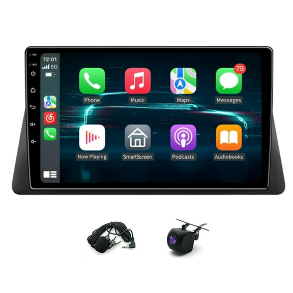 Car Radio Stereo 2GB+64GB 10 Inch GPS Navi Head Unit Fit for Carplay and Android Auto WiFi Bluetooth Mirror Link SWC with AHD Camera and Mic Android 15 Car Player Compatible for Accord 2008-2013