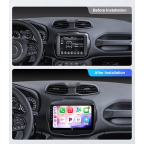 Car Radio Stereo 9-inch Android 15 GPS Navigation Head Unit for Jeep Renegade 2015-2020Base Mid High Trim Levels 4+64G Fit for Carplay Android Auto DSP SWC DVR WiFi Bluetooth Split Screen